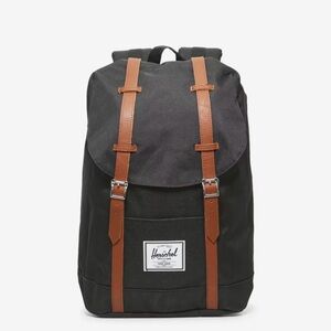 Herschel Retreat backpack book bag with laptop sleeve black and red